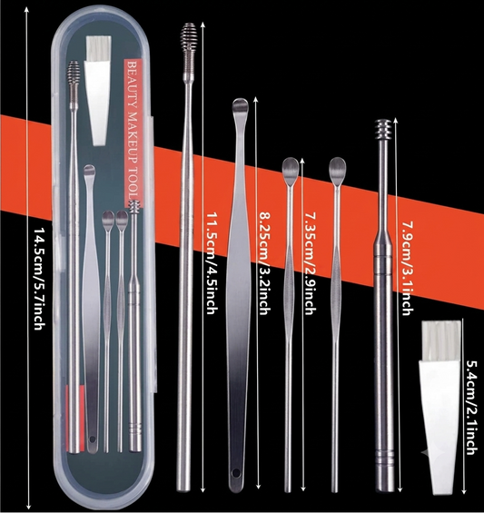 Steel Plastic Ear Cleaning Kit