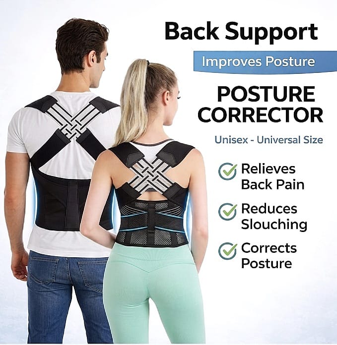 Breathable and Adjustable Posture Corrector Belt for Men and Women.