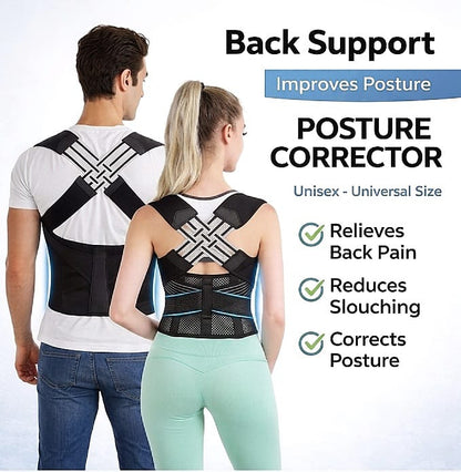 Breathable and Adjustable Posture Corrector Belt for Men and Women.